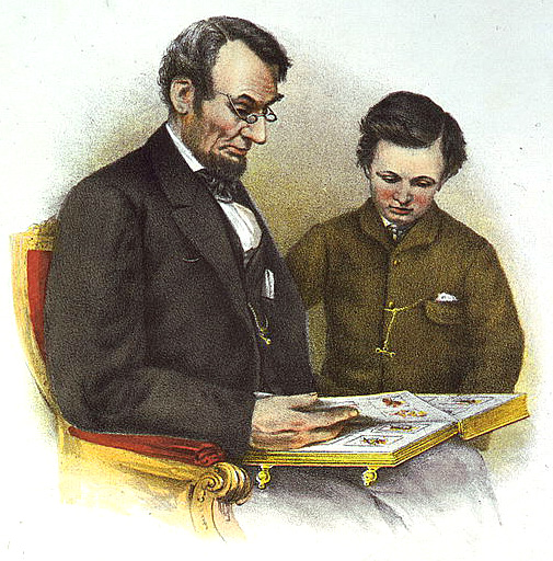 Abraham Lincoln and his son Tad