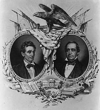 Campaign Banner for Republican Candidates, Abraham Lincoln and Hannibal Hamlin