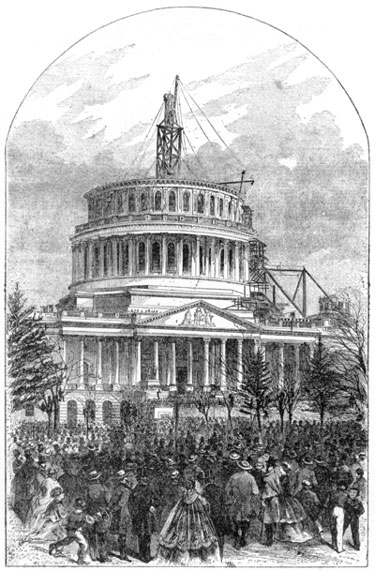 Incompleted Capitol on Inauguration Date