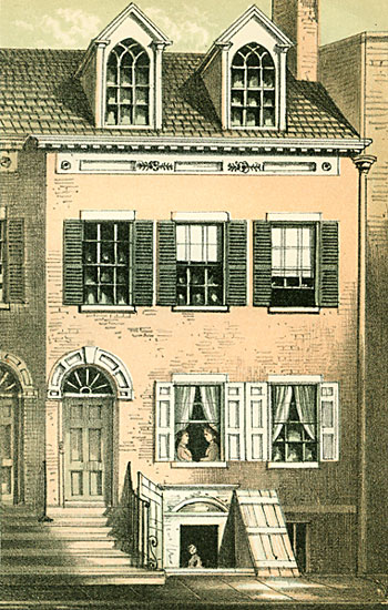 Birth home of Hon. Schuyler Colfax, No. 86 North Moore Street, New York 1865