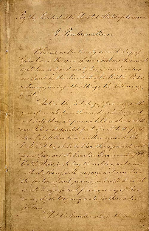 Final Emancipation Proclamation, Page 1