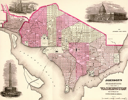 Georgetown and the City of Washington, the Capitol of the United States of America. Map