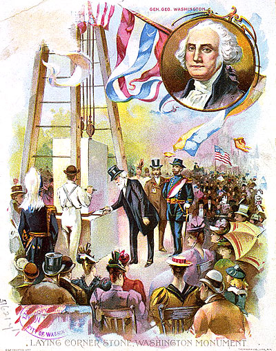 Benjamin B. French, Grand Master of the Masons, laying cornerstone of Washington Monument, July 4, 1848