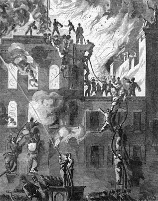 Zouaves Putting Out Willard’s Hotel Fire